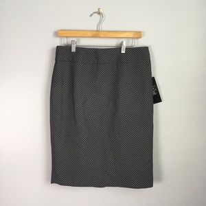 NEW Le Suit Pencil Skirt Black White Lined 6 S